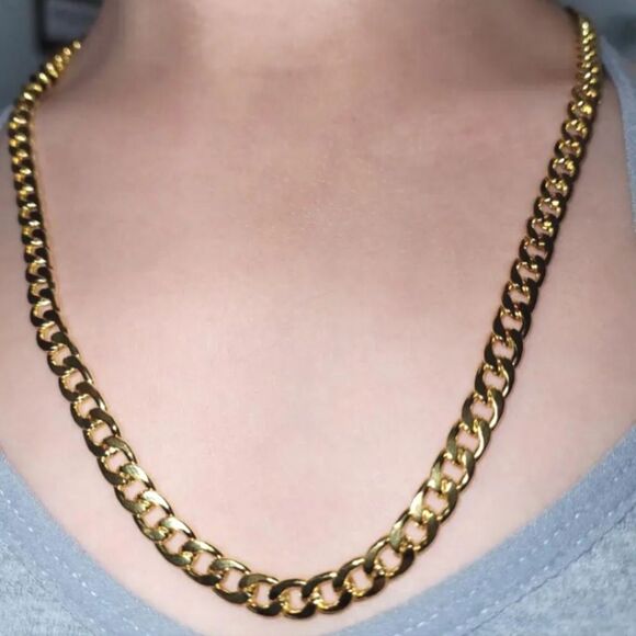 18k gold Cuban chain necklace - Picture 4 of 11